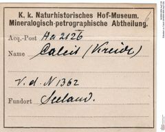 Etiketten zu Calcit (NHMW-MIN-Aa2126)